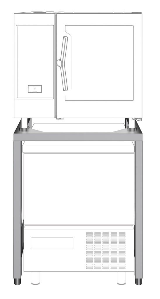 Sada k inštalácii konvektomatu 6 x GN 1/1 na priečny schladzovač / zmrazovač BCF 7 kg a 15 kg