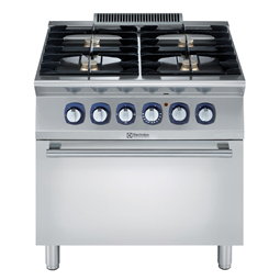 Sporák plynový, 4 horáky (4x5,5 kW), na elektrickej rúre