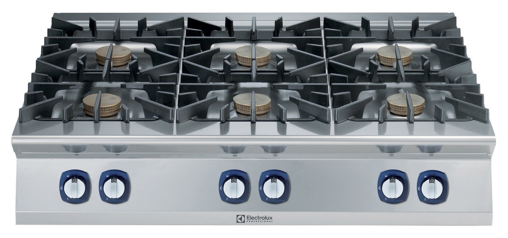 Plynový sporák, 6 horákov, 6x10kW - high power, 1 + 1/2 modul 1200mm - bez podstavby