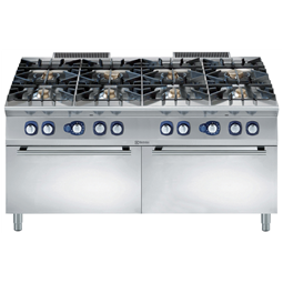 Plynový sporák, 8 horákov, 2 x plynová rúra, š. 1600 mm