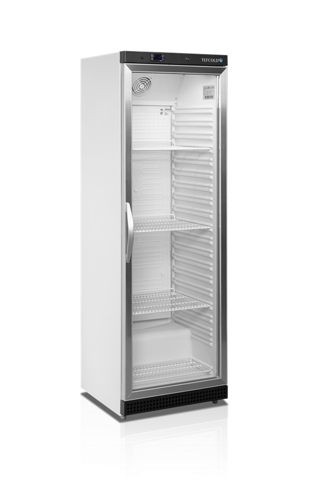 Chladiaca skriňa s presklenými dverami, 374 l, biela