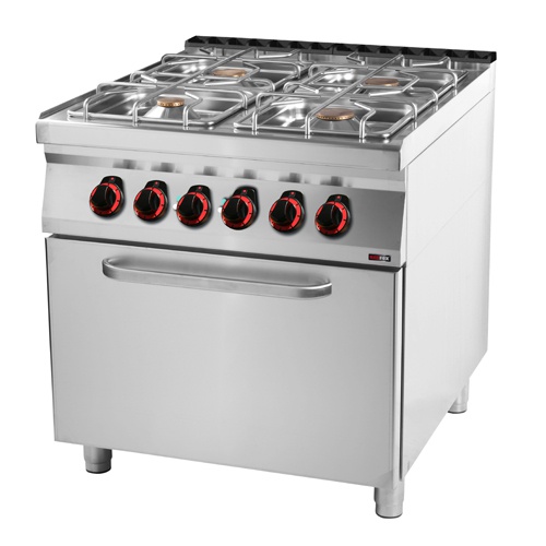 Sporák kombinovaný 4 horákový s el. rúrou GN2/1