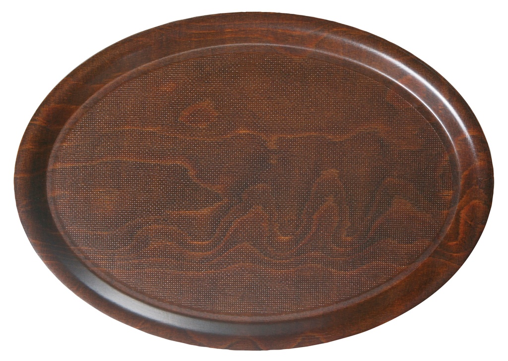 Tácka drevená NON-SLIP povrch oválna  20x26