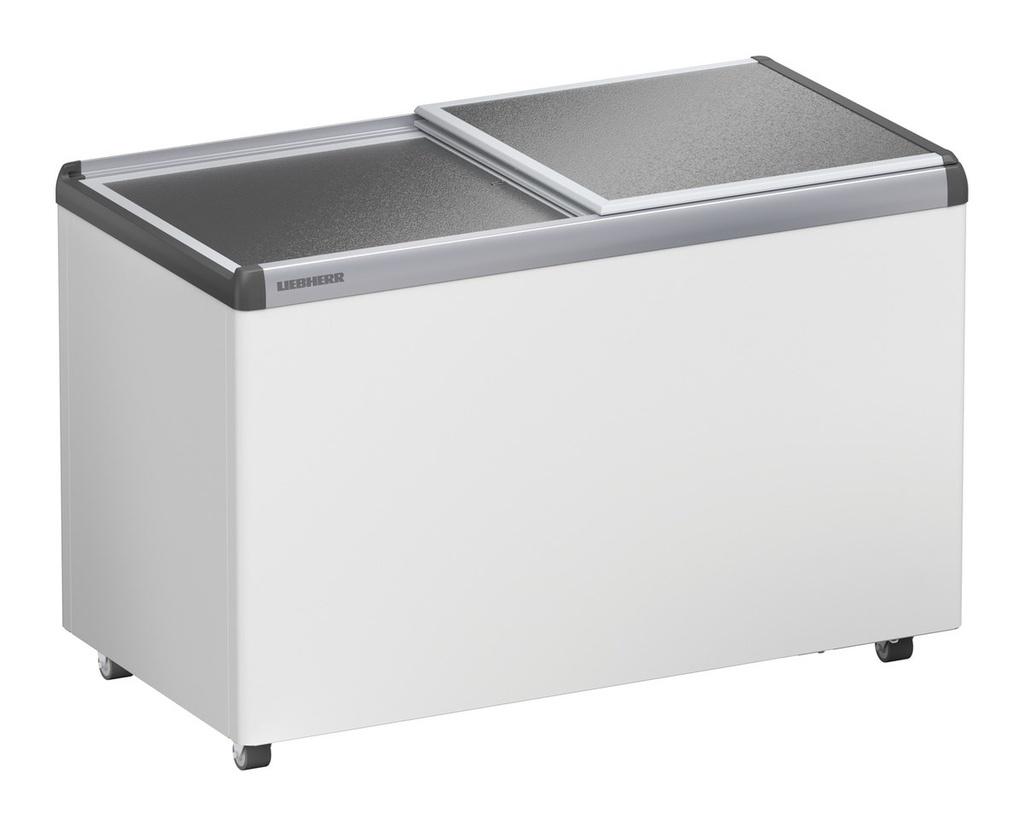 Predajná truhlicová mraznička so statickým chladením, 318 l, biela, hliníkový posuvný kryt