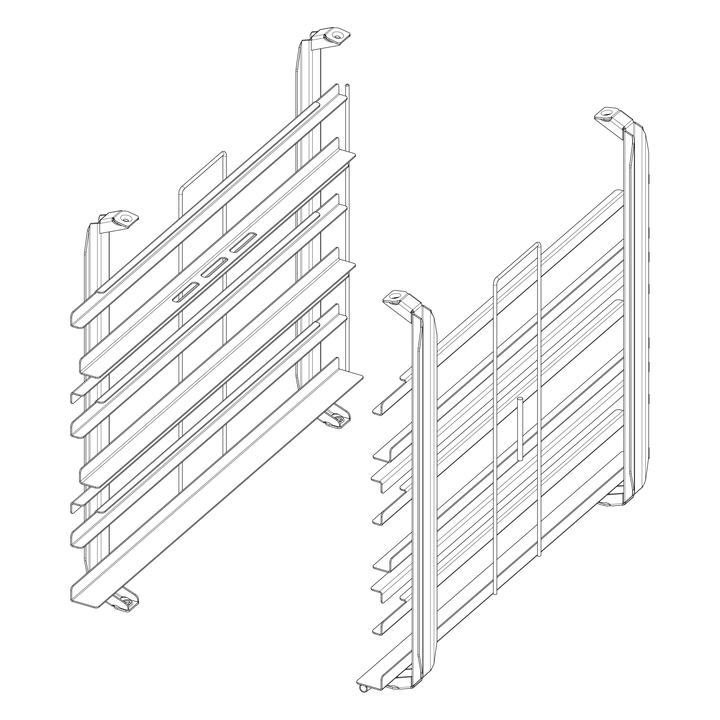 Závesný rám typ 6-1/1, 6 zásuvných roštov, rozteč 72 mm