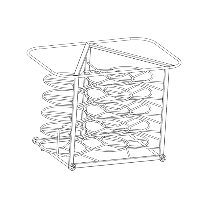 Stojanový vozík na taniere pre typ 6-1/1, na 15 tanierov
