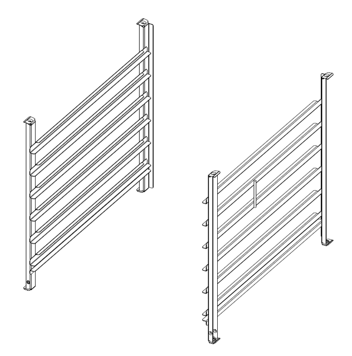 Závesný rám typ 6-2/1, 5 zásuvných roštov, rozteč 85 mm