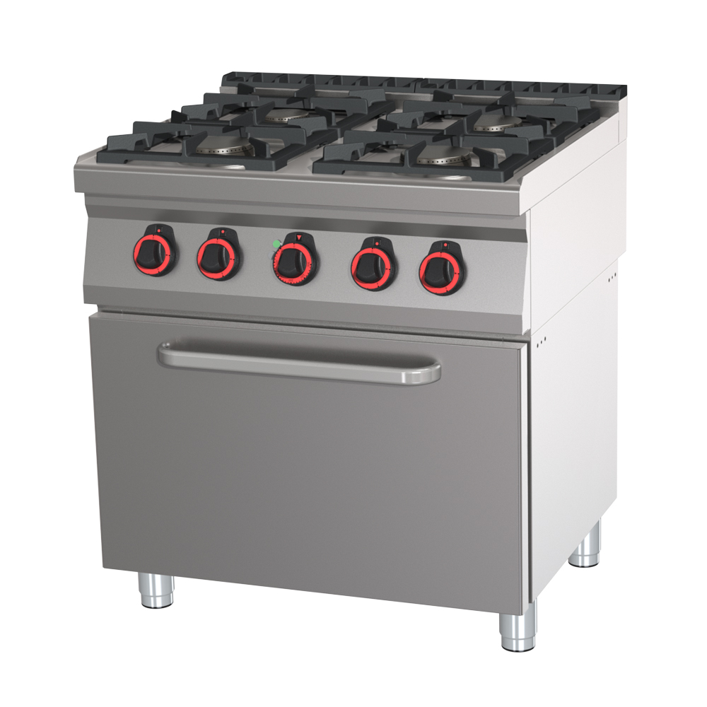 Sporák plyn. s rúrou, 4 x horák, 800/700