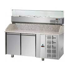 Chladiaci stôl  na pizzu s chladiacou vitrínou na ingrediencie