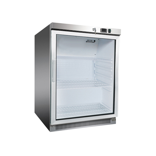 Chladnička nerez, presklenná, statická, 130 l