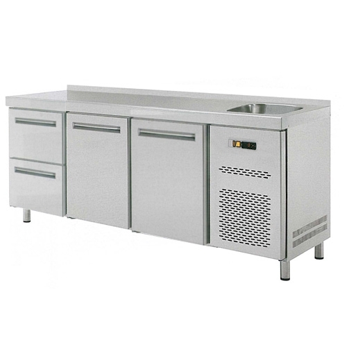 Stôl chladiaci s drezom, 2 x dvere, 2 x zás.