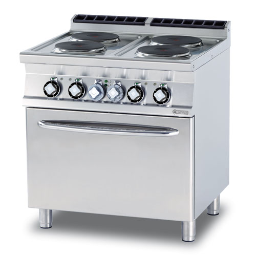 Sporák el. s rúrou, 4xplatňa, 800/700