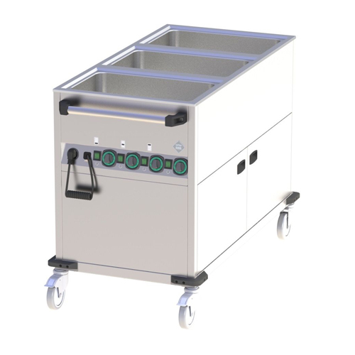 Vozík ohrevný s vyhrievanou podstavbou, 3xGN1/1