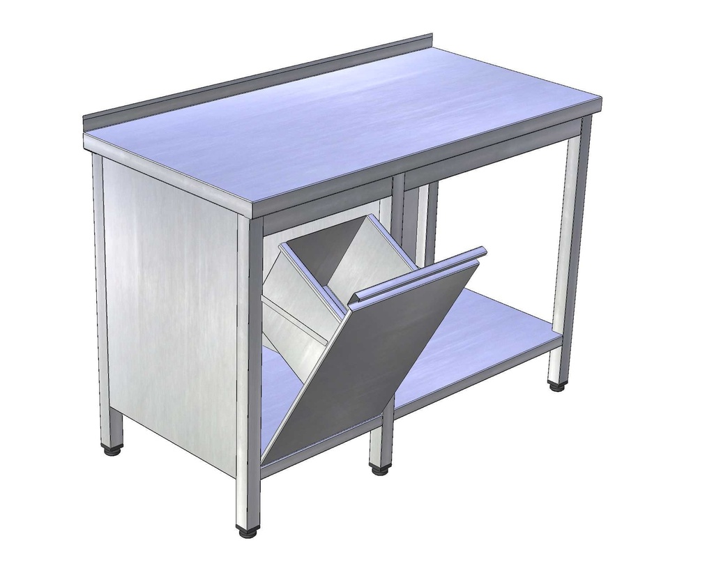 Pracovný stôl s policou a výklopným košom