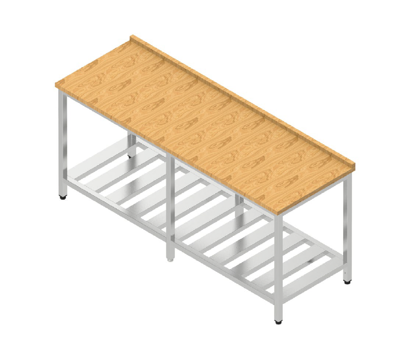 Pracovný stôl s bukovou doskou veľký s roštom