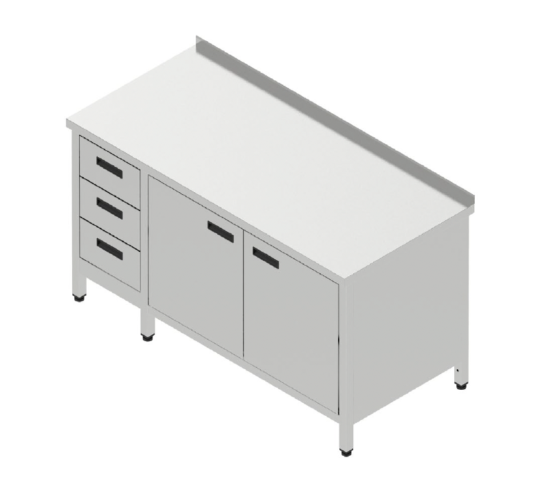 Pracovná skriňa s 2 dverami a zásuvkovým blokom