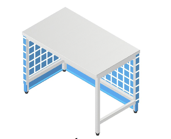 Výdajové krytovanie s padacím soklom - ľavá strana