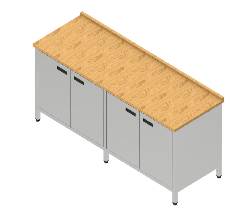 Pracovná skriňa veľká s krídlovými dverami a bukovou doskou