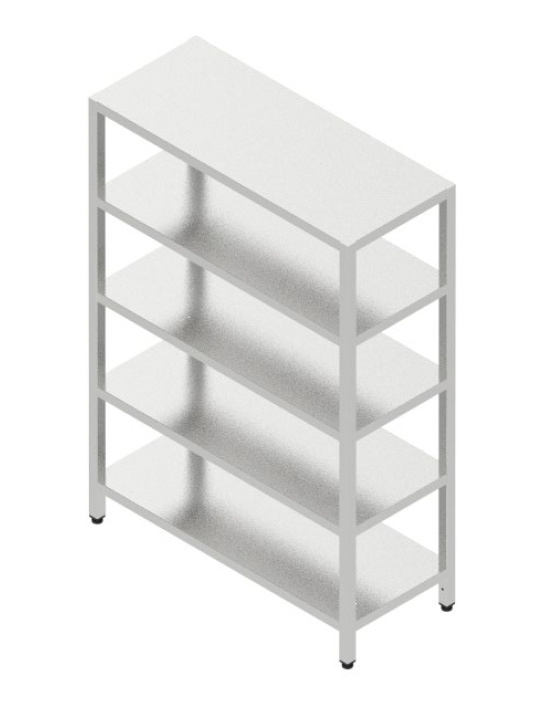 Regál s 5 plnými policami zváraný