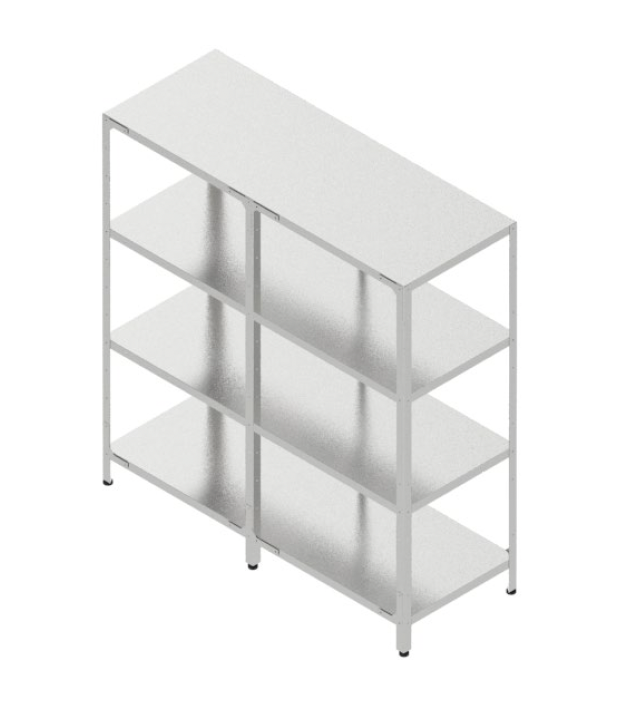 Regál so 4 plnými policami veľký montovateľný