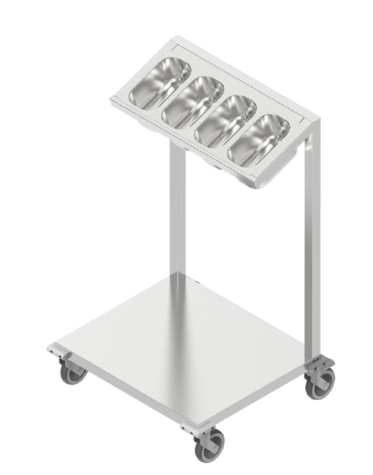 Vozík na príbory a tácky 3x GN 1/4