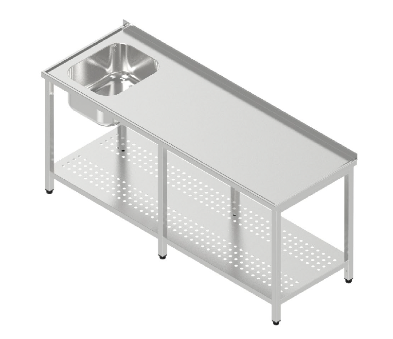 Umývací stôl jednodrez veľký s dierovanou policou