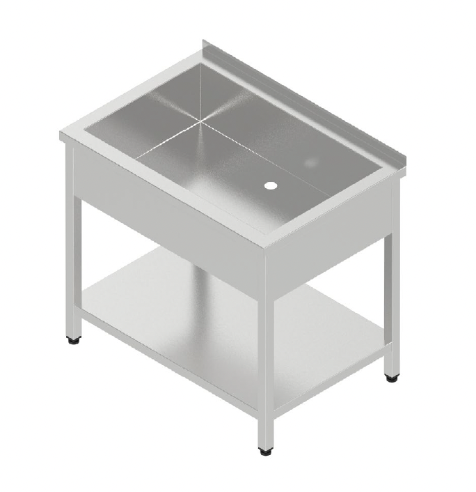 Umývací stôl - zváraná jednovaňa s policou