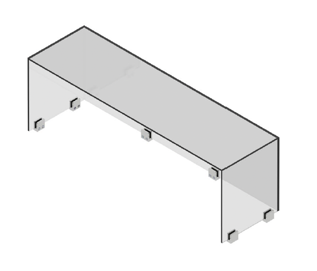 Hygienický zákryt sklenený lepený