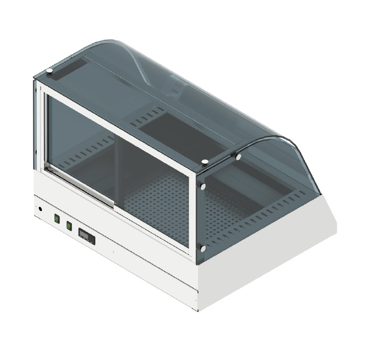 Teplá vitrína oblá