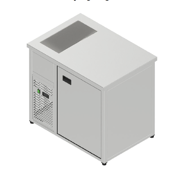 Chladiaci stôl nápojový s chladiacou vaňou - 1 dvere