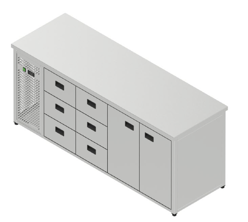 Chladiaci stôl pre GN - 6 zásuviek, 2 dvere
