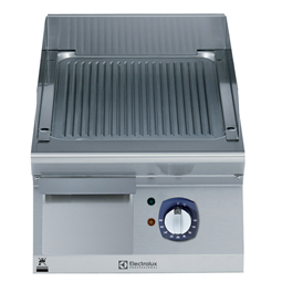 [371332] Grilovacia doska EL, 1/2 modul, vrúbkovaná, brúsený chróm, 400 mm