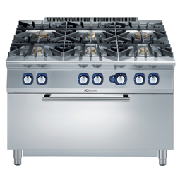 [391015] Plynový sporák, 6 horákov, rozšírená plynová rúra, š. 1200 mm