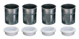 [42249] Sada 4 nerezových pacotizačných pohárov s viečkami