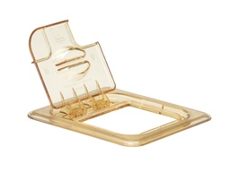[60HPLN150] Vyklápacie veko s výrezom na gastronádobu H-PAN 1/6, 16,2x17,6 cm, jantár