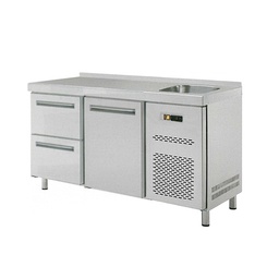 [RT-2D-1D2Z-S] Stôl chladiaci s drezom, 1 x dvere, 2 x zás.