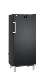 [FRFBvg 5501] Chladiaca skriňa GN 2/1, plné dvere, čierny nerez/sivá, 571 l