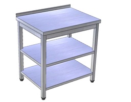 Pracovný stôl nekrytovaný s 2 policami