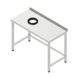 Pracovný stôl s dierou na odpad vľavo