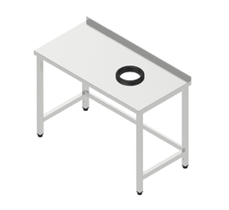 Pracovný stôl s dierou na odpad vpravo