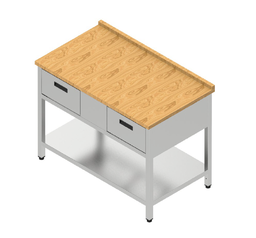 Pracovný stôl dvojzásuvkový s bukovou doskou