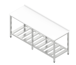 Pracovný veľký stôl s plastovou doskou, s roštom