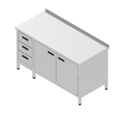 Pracovná skriňa s 2 dverami a zásuvkovým blokom