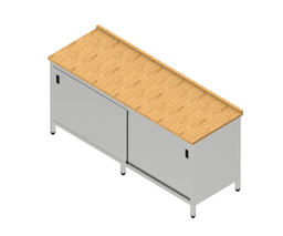 Pracovná skriňa veľká s posuvnými dverami a bukovou doskou