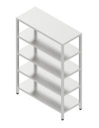 Regál s 5 plnými policami zváraný