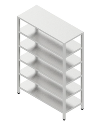 Regál so 6 plnými policami zváraný