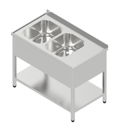 Umývací stôl dvojdrez krytovaný s policou