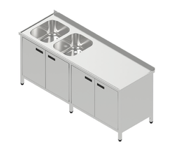 Umývací stôl dvojdrez krytovaný veľký s krídlovými dverami