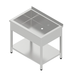 Umývací stôl - zváraná jednovaňa s policou