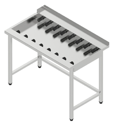 Výstupný stôl valčekový - plytká vaňa